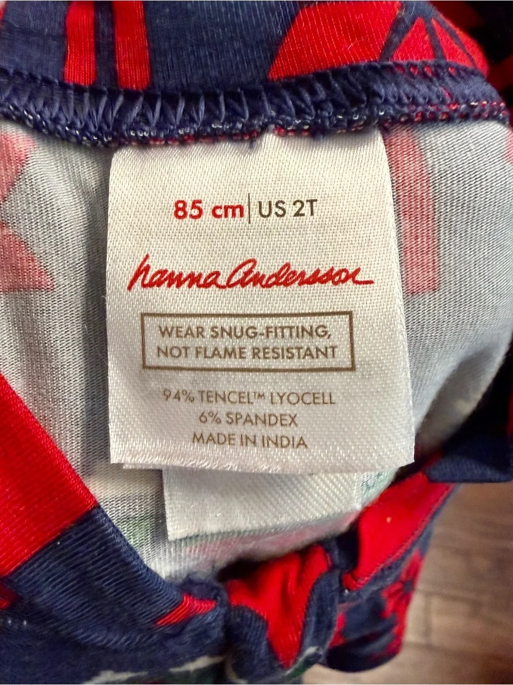 Hanna Andersson Hanna soft Red & Blue Reindeer Zip-Up Footie Pajamas